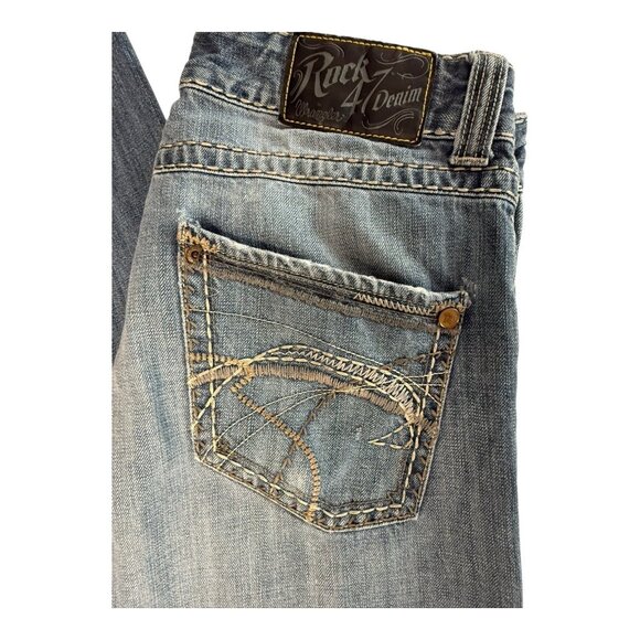 Wrangler Rock 47 Mens Slim Boot Cowboy Jeans~Size 33x36~Medium Wash Western L139 - Picture 3 of 13